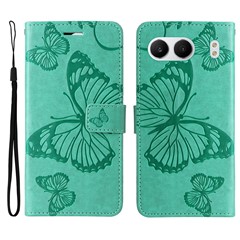 For OnePlus Nord 4 Wallet Case Floral Butterfly Imprinted Leather Phone Cover Stand - Green