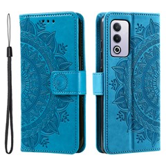 For Oppo A3 Pro (Global) 5G Case Imprinted Totem PU Leather Wallet Stand Phone Cover - Blue