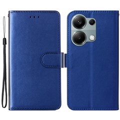 For Xiaomi Redmi Note 13 Pro 4G / Poco M6 Pro 4G Case PU Leather Flip Phone Cover Wallet Card Slot Holder - Blue