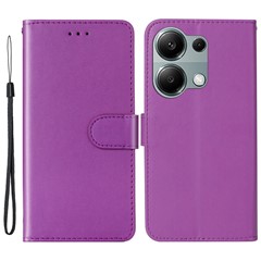 For Xiaomi Redmi Note 13 Pro 4G / Poco M6 Pro 4G Case PU Leather Flip Phone Cover Wallet Card Slot Holder - Purple