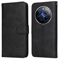 For Realme 13 Pro 5G (Global) / 13 Pro+ 5G (Global) / P1 Pro 5G / 12 Pro+ 5G / 12 Pro 5G Case Wallet PU Leather Folio Flip Phone Cover - Black