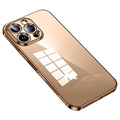 SULADA For iPhone 16 Pro Max Case Ultra-Thin Electroplated TPU Clear Phone Cover - Gold
