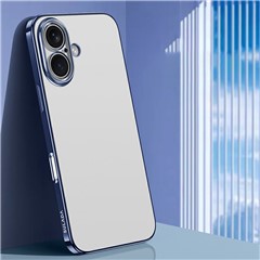SULADA For iPhone 16 Plus Case Electroplated AG Matte Anti-Fingerprint TPU Phone Cover - Blue