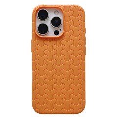 For iPhone 16 Pro Case Y-Shape Textured Anti-Drop Protective TPU Phone Cover - Orange