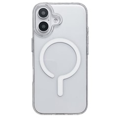 For iPhone 16 Plus Case Compatible with MagSafe Protective TPU+PC Phone Cover - White