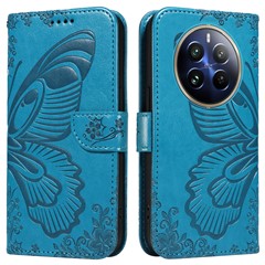 For Realme 13 Pro 5G (Global) / 13 Pro+ 5G (Global) / P1 Pro 5G / 12 Pro 5G / 12 Pro+ 5G Case Butterfly Pattern Leather Wallet Phone Cover - Blue