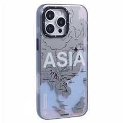 YOUNGKIT Global Series for iPhone 16 Pro Magnetic Case IMD Map Design PC+TPU Phone Cover - Aisa