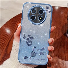 KADEM For Realme 13 Pro 5G (Global) / 13 Pro+ 5G (Global) Case Flower TPU Flexible Gradient Phone Cover - Blue