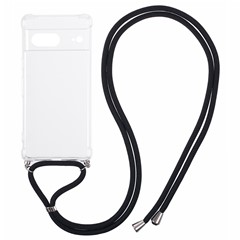 For Google Pixel 7 5G Case Reinforced Corner TPU Clear Phone Cover with Lanyard