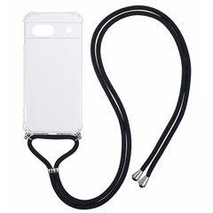 For Google Pixel 8a Case Reinforced Corner TPU Clear Phone Cover with Lanyard