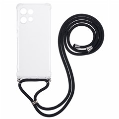 For Motorola Edge 50 5G Case Reinforced Corner TPU Clear Phone Cover with Lanyard