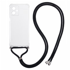 For Motorola Moto G54 5G Case Reinforced Corner TPU Clear Phone Cover with Lanyard