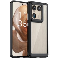 For Motorola Edge 50 Ultra 5G / Moto X50 Ultra 5G Case TPU +Acrylic Protective Clear Phone Cover - Black