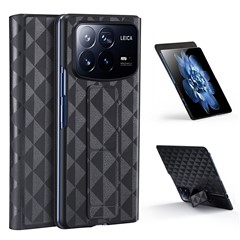 DUX DUCIS Fitt Series for Xiaomi Mix Fold 4 5G Case Leather Phone Cover with Card Slot Kickstand - Black