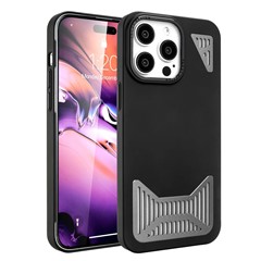 Bulk Purchasing For iPhone 16 Pro Max Magnetic Case Hollow Out Heat Dissipation PC+TPU Phone Cover - Black