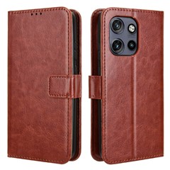 For Motorola Edge 60 Neo 5G / Thinkphone 25 5G / Edge 50 Neo 5G / Moto S50 5G Case Crazy Horse Texture PU Leather Phone Wallet Cover - Brown