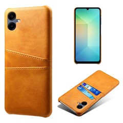 For Samsung Galaxy A06 4G Case Dual Card Slots PU Leather + Hard PC Phone Cover - Orange