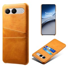 For OnePlus Nord 4 Case Dual Card Slots PU Leather + Hard PC Phone Cover - Orange