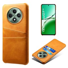 For Oppo Reno12 F 5G Case Dual Card Slots PU Leather + Hard PC Phone Cover - Orange