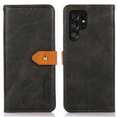 KHAZNEH For Samsung Galaxy S25 Ultra Wallet Phone Case Stand Leather Flip Cover - Black