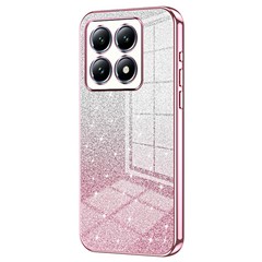 For Xiaomi 14T Pro Case Electroplating Gradient Glitter TPU Phone Cover - Pink