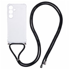 For Samsung Galaxy S25 Case Reinforced Corner TPU Clear Phone Cover with Lanyard