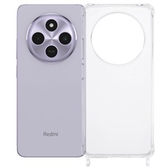 PC+TPU Case For Xiaomi Redmi 14C 4G / 14R 5G / Poco C75 4G 1.5mm Clear Phone Cover with Lanyard Holes