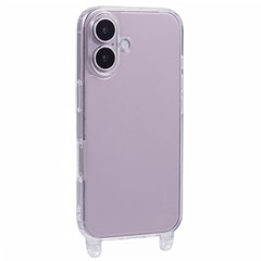 For iPhone 16 Plus Case TPU 1.8mm Clear Phone Cover with Lanyard Holes