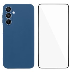 WANLONFENG RB2 Series for Samsung Galaxy A16 4G / 5G Case TPU Phone Cover with Screen Protector - Sapphire