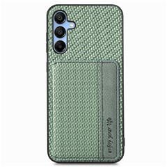 For Samsung Galaxy A16 4G / 5G Case RFID Blocking Card Holder Carbon Fiber Leather+PC+TPU Phone Cover - Green