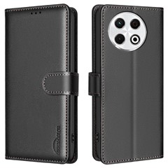 BINFEN COLOR BF32 For TECNO Spark 30 Pro 4G Leather Case Wallet RFID Blocking Phone Cover - Black