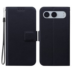 For OnePlus Nord 4 Case Ultra-Thin PU Leather + TPU Phone Cover with Card Slot - Black
