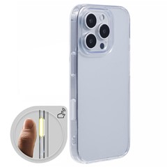 For iPhone 16 Pro Clear Case TPU+PC Back Cover with Touch Button Photography