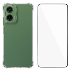 WANLONFENG WL Series for Motorola Moto G35 5G TPU Case 2.0mm Phone Cover with Tempered Glass Film