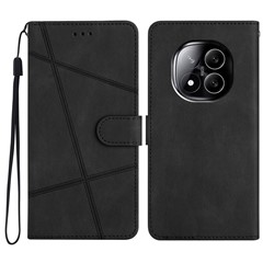 For Xiaomi Redmi Note 14 Pro+ 5G Case Crazy Horse Texture PU Leather Wallet Stand Phone Cover - Black