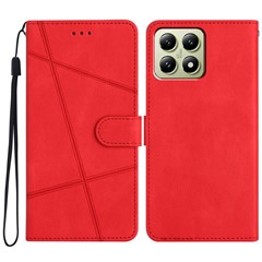 For Xiaomi 14T Case Crazy Horse Texture PU Leather Wallet Stand Phone Cover - Red