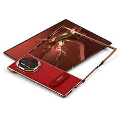 For Huawei Mate XT Ultimate Phone Case Kickstand Leather+PC Mobile Cover - Red