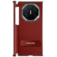 For Huawei Mate XT Ultimate Case Kickstand PU Leather+PC Phone Back Cover - Red