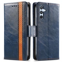 CASENEO For Samsung Galaxy A36 5G Phone Cases PU Leather Cover Stand with RFID Blocking Wallet - Dark Blue