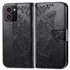 For HMD Skyline Case PU Leather Wallet Phone Cover Butterfly Pattern - Black