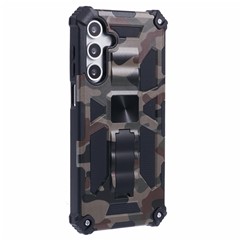 For Samsung Galaxy A16 4G / 5G Case Kickstand PC+TPU Camouflage Military Grade Phone Cover - Army Green