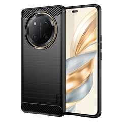 MOFI JK TPU Series-1 For Honor Magic7 Lite 5G / X9c 5G / X60 Pro 5G Case Carbon Fiber Texture TPU Soft Phone Cover - Black