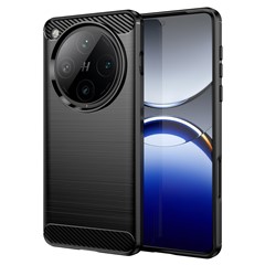 For Oppo Find X8 Pro 5G Case Carbon Fiber Texture Brushed Anti Fingerprint Phone Back Cover - Black