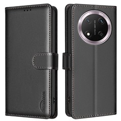 BINFEN COLOR BF32 For Honor Magic7 Lite 5G / X9c 5G / X60 Pro 5G Leather Case Wallet RFID Blocking Phone Cover - Black