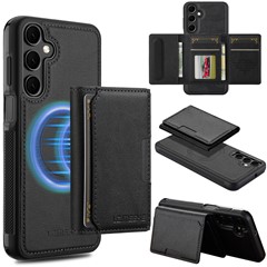 LC.IMEEKE L5 For Samsung Galaxy A16 4G / 5G Magnetic Phone Case Leather Back Cover with Detachable Card Holder - Black