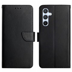 For Samsung Galaxy A26 5G Case Genuine Cow Leather Phone Cover Nappa Texture - Black