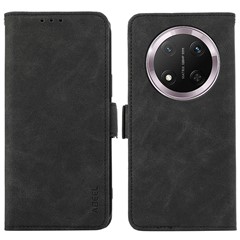 ABEEL For Honor Magic7 Lite 5G / X9c 5G / X60 Pro 5G Case PU Leather Folio Stand View RFID Blocking Phone Cover - Black