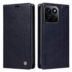 YIKATU YK-006 For Honor Play 60 Plus 5G / Play 9T / X7c 4G / 200 Smart 5G Case Magnetic Closure Leather Phone Cover Litchi Texture - Navy Blue