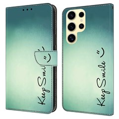 For Samsung Galaxy S25 Ultra Case PU Leather Wallet Phone Cover with Stand - Keep Smile