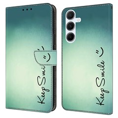 For Samsung Galaxy S24 FE Case PU Leather Wallet Phone Cover with Stand - Keep Smile